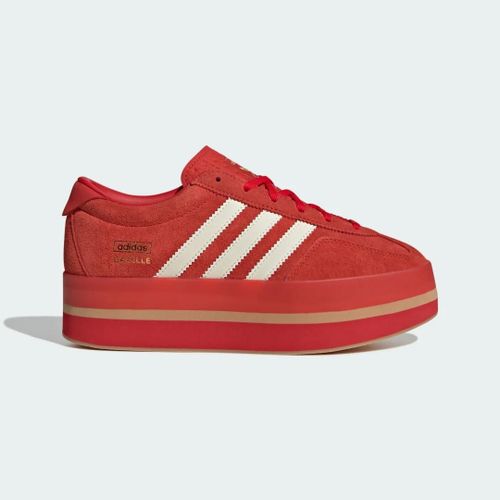 Chaussures Gazelle Stack Adidas Red Cream White Gold Metallic