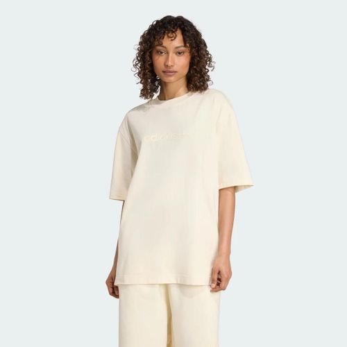 T-Shirt Oversize Essentials Linear Adidas - Cream White - Xs