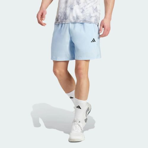 Short D'Entraînement En Train Essentials Adidas - Glow Blue / Black - L 23 Cm