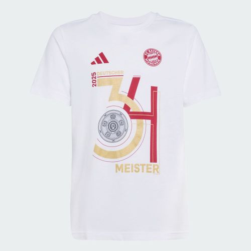 T-Shirt Fc Bayern Championship Winner Junior Adidas - White - 13-14a