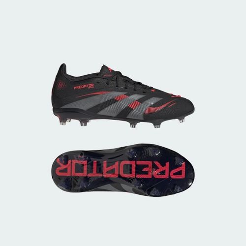 Chaussures Predator Elite Terrain Souple Enfants Adidas Core Black Grey Four Lucid Red