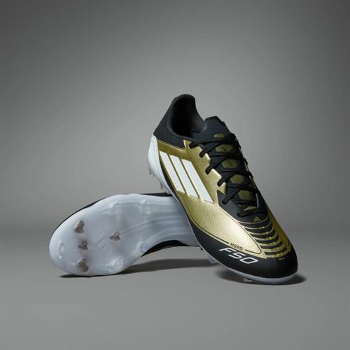 Chaussures Messi F50 League Terrain Souple/multissurfaces Adidas Gold Metallic Cloud White Core Black