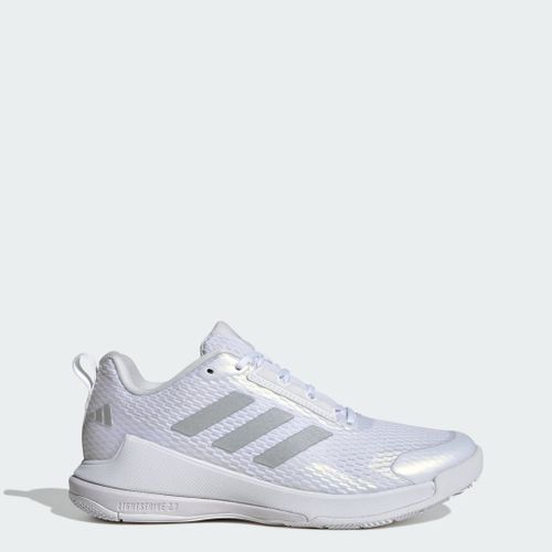 Chaussures Novaflight 2 Indoor Adidas Cloud White Silver Metallic Cloud White