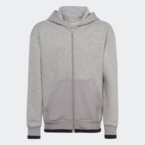 Track Top En Molleton Entièrement Zippée All Szn Adidas - Medium Grey Heather / Black - 11-12a