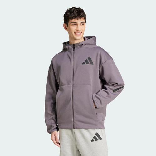 Nouvelle Veste De Survêtement À Capuche Entièrement Zippée Z.N.E. Adidas - Grey Strata - S