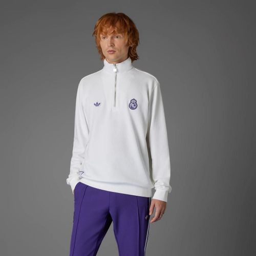 Haut Demi-Zip Real Madrid Terrace Icons Adidas - White - Xs