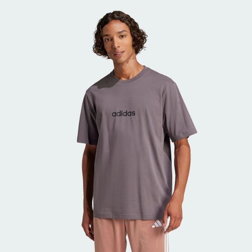 T-Shirt Jersey Essentials Linear Adidas - Grey Strata / Black - L