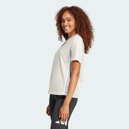 T-Shirt Coton 3 Bandes Essentials Adidas - Beige / White - Xs