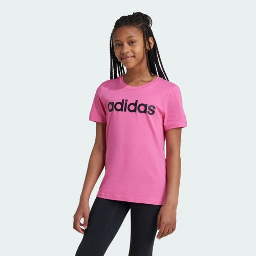 T-Shirt Slim En Coton Essentials Linear Logo Adidas - Pulse Magenta / Black - 7-8a