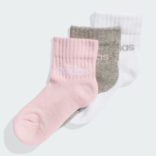 Chaussettes Outlet Value Linear Enfants (3 Paires) Adidas - Clear Pink / White / Medium Grey Heather - 25-27