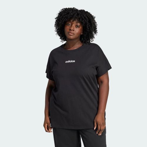 T-Shirt Coton Essentials Linear (Grandes Tailles) Adidas - Black / White - 1x