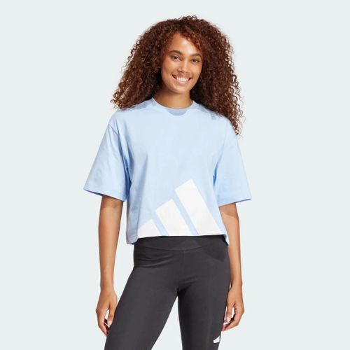 T-Shirt Boyfriend Logo Oversize Essentials Adidas - Glow Blue / White - Xl