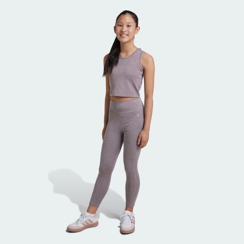 Legging 7/8 Enfants Optime Luxe Adidas - Shadow Fig Mel / Reflective Silver - 14-15a