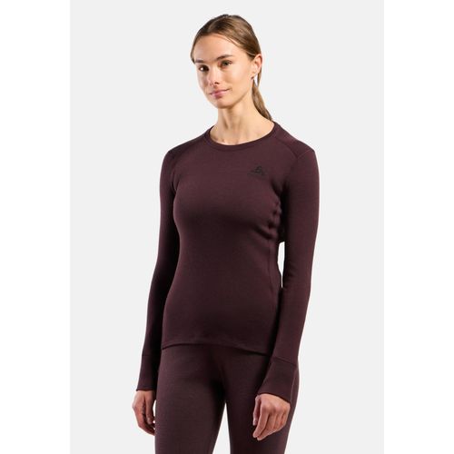 Odlo Haut Technique À Col Rond En Laine Mérinos 260 Natural Pour Femme, L, Bordeaux