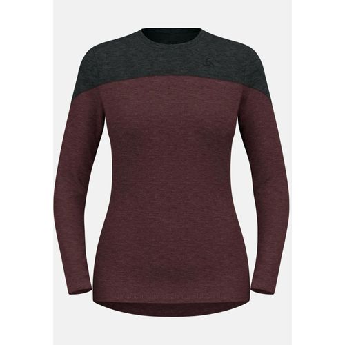 Odlo Haut Technique À Manches Longues Revelstoke Performance Wool Warm Pour Femme, Xl, Bordeaux