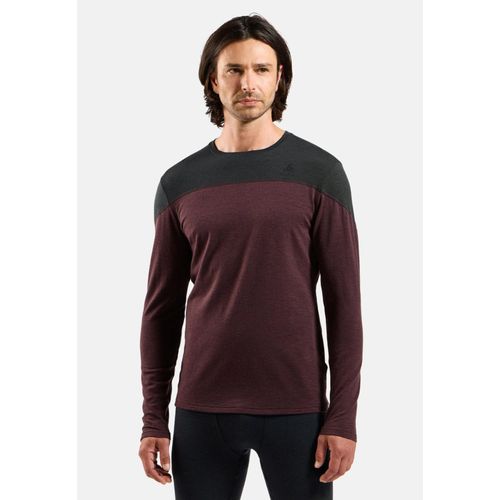 Odlo Haut Technique À Manches Longues Revelstoke Performance Wool Warm Pour Homme, Xl, Bordeaux