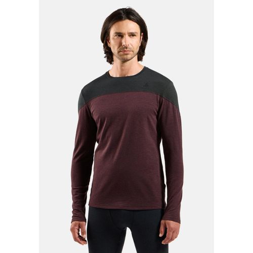 Odlo Haut Technique À Manches Longues Revelstoke Performance Wool Warm Pour Homme, Xxl, Bordeaux