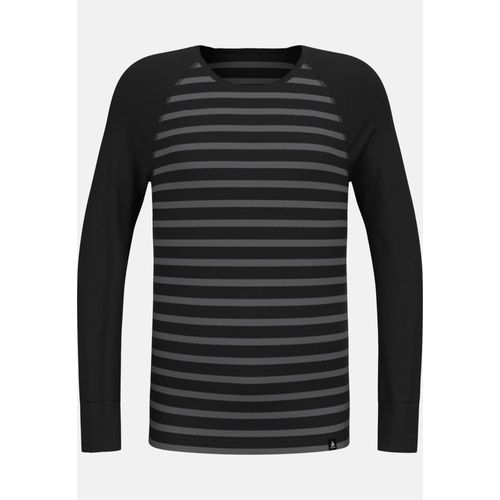 Odlo T-Shirt À Manches Longues Active Warm Eco Stripe Pour Enfant Pour Enfant, 80, Black