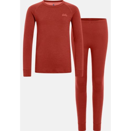 Odlo Ensemble De Sous-Vêtements Techniques Natural 100% Merino Warm Pour Enfant Pour Enfant, 164, Orange