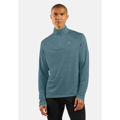 Odlo Pull À Manches Longues Et Col Zippé Run Easy Pour Homme, L, Blue