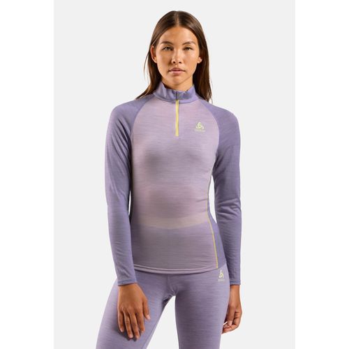 Odlo Haut Technique Demi-Zippé Performance Wool 150 Pour Femme, S, Purple