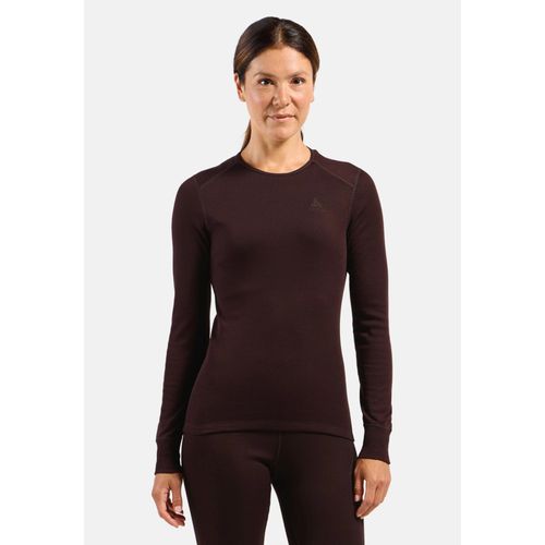 Odlo T-Shirt À Manches Longues Active Warm Pour Femme, L, Bordeaux