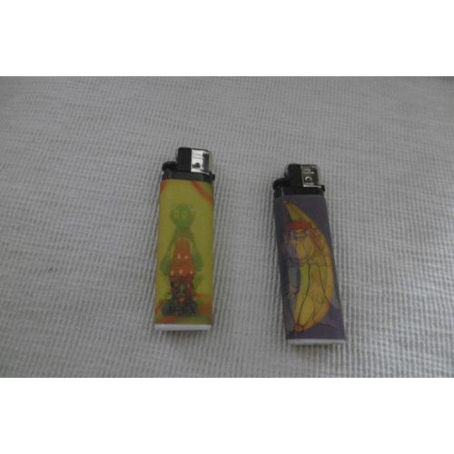 Briquet Gaz À Molette Rechargeable Avec Animation : Singe Et Grenouille ' Lot De 2