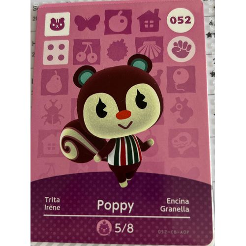 Carte Animal Crossing Série 1 Poppy - Irène 052