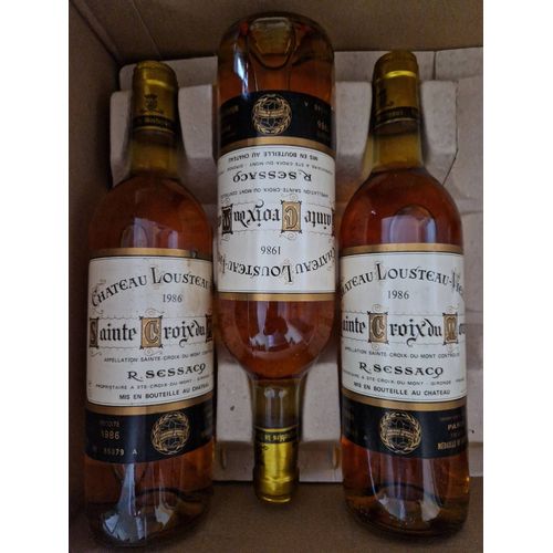 3 Btls De Chateau Lousteau Vieil Sainte Croix Du Mont 1986 R Sessacq