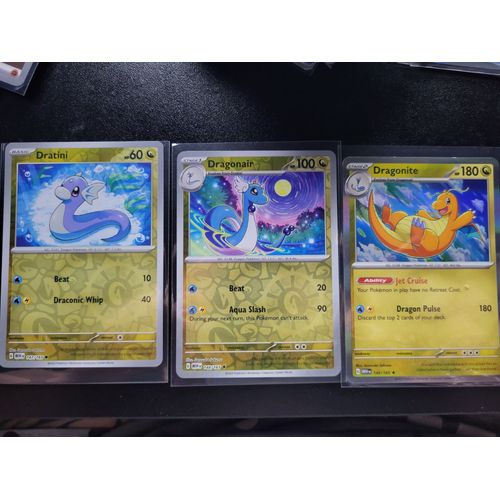 Suite Dracolosse Evolution 147 - 148 - 149/165 Reverse / Holo En Anglais