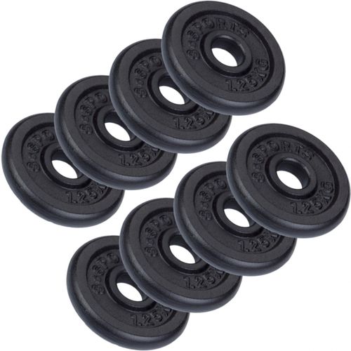 Scsports® Jeu De Disques D'haltères-8 X 1,25 Kg, Ø 30/31 Mm, En Fonte, Noir -Set De Poids D'haltères, Disques De Fitness À La Maison