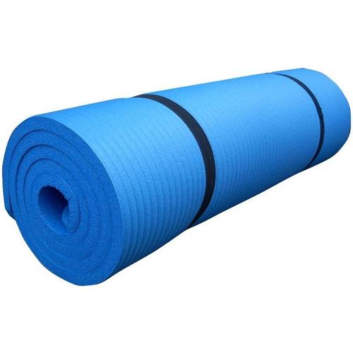 Scsports® Tapis D'exercice - 190 X 80 X 1,5 Cm, Épais, Léger, Antidérapant, Nbr, Avec Sangle De Transport, Bleu - Tapis De Fitness, Pilates, Yoga, Gymnastique, Exercice, Sport, Aérobic