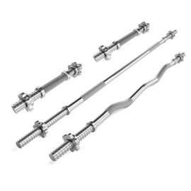 Scsports® Jeu D'haltères - Set De 2 Barres, Barre Standard 160cm & Barre Ez Curl 120cm, Ø30mm, Acier Chromé, Poignée Antidérapante - Ensemble De Barres D'haltères, Musculation