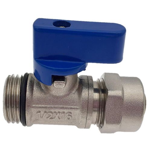 Lot de 1_Vanne à bille sphérique 1/2"x16 pour tube PER Ø16 Bleu