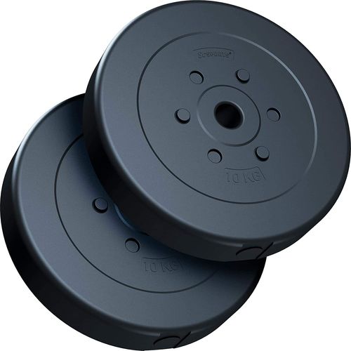 Scsports® Jeu De Disques D'entraînement - 20 Kg, Plaques 2 X 10 Kg, 30/31 Mm, En Fonte, Noir ? Set De Disques De Poids, Plaques De Poids Pour Haltères, Fitness, Musculation, Équipement De Gym