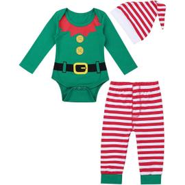 Coffret cadeau de Noël bébé mixte pyjama + bonnet Joyeux Lutin - vert sapin