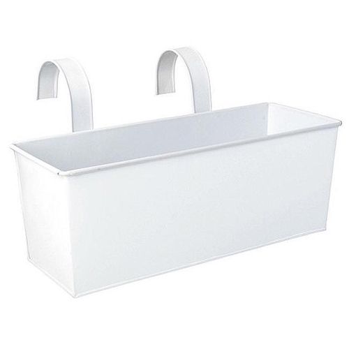 Jardinière Blanc En Zinc 40x15x15cm