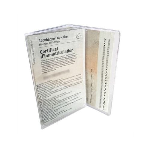 Etui Pour Carte Grise - Voiture - Véhicule - Plastique - Transparent - 3 Volets