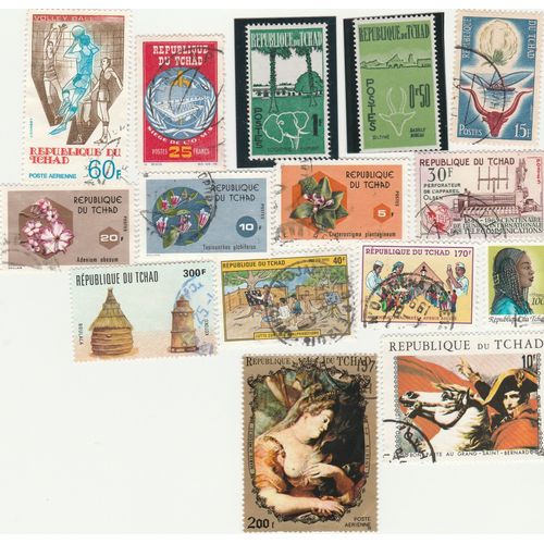 15 Timbres Du Tchad Emis Entre 1959 Et 1995