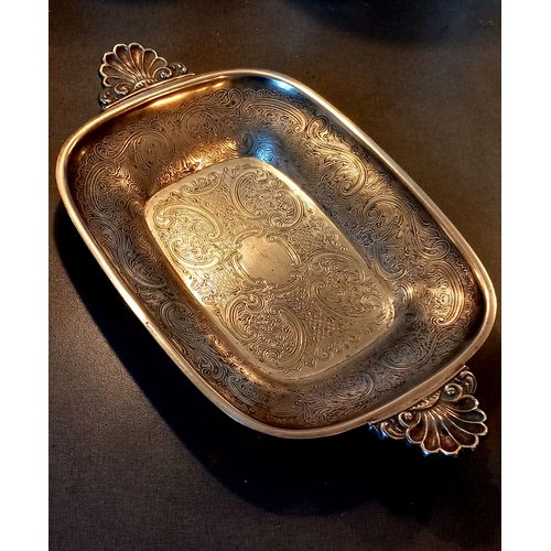 Plateau Avec Poignees En Metal Argente Grave Ellis Parker Epca Made In England