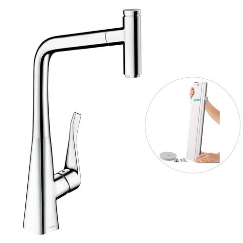 Hansgrohe - Robinet de cuisine avec douchette HANSGROHE Metris Select M71 320 sBox chromÃ©  - Rose