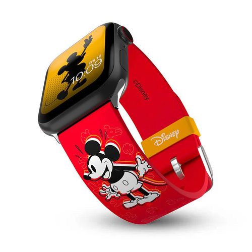 Apple Watch | Bracelet Silicone Mobyfox Mickey Mouse Vintage Icon | Fourni Avec 20 Cadrans Exclusifs Téléchargeables