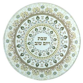 Dessous De Plat Verre Épais Renforcé 19 Cm - Ornements Marron Imprimés