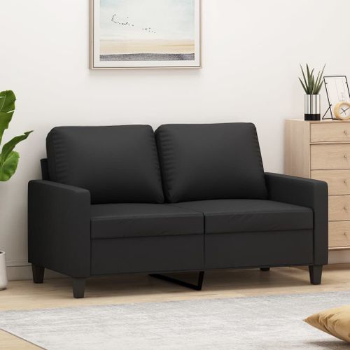 Vidaxl Canapé À 2 Places Noir 120 Cm Similicuir