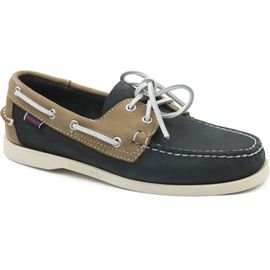 Sebago Chaussures Docksides Portland Marine Beige Bleu Bleu Foncé