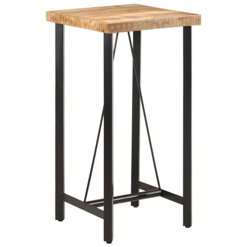 Vidaxl Table De Bar 55x55x107 Cm Bois Massif De Manguier Et Fer