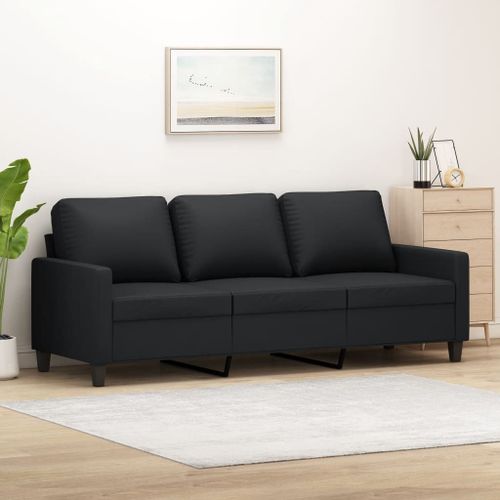 Vidaxl Canapé À 3 Places Noir 180 Cm Similicuir