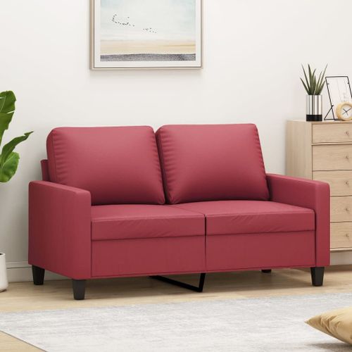 Vidaxl Canapé À 2 Places Rouge Bordeaux 120 Cm Similicuir