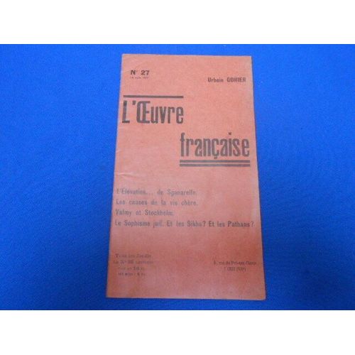 L'oeuvre Française. N° 27. 14 Juin 1917