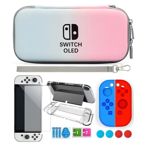 Sac De Rangement De Voyage À Coque Rigide Pour Nintendo Switch, Étui Oled, Sac Bundle, Kit D'accessoires De Jeu, Housse De Protection Pomercon, Poignée--Brique Rouge